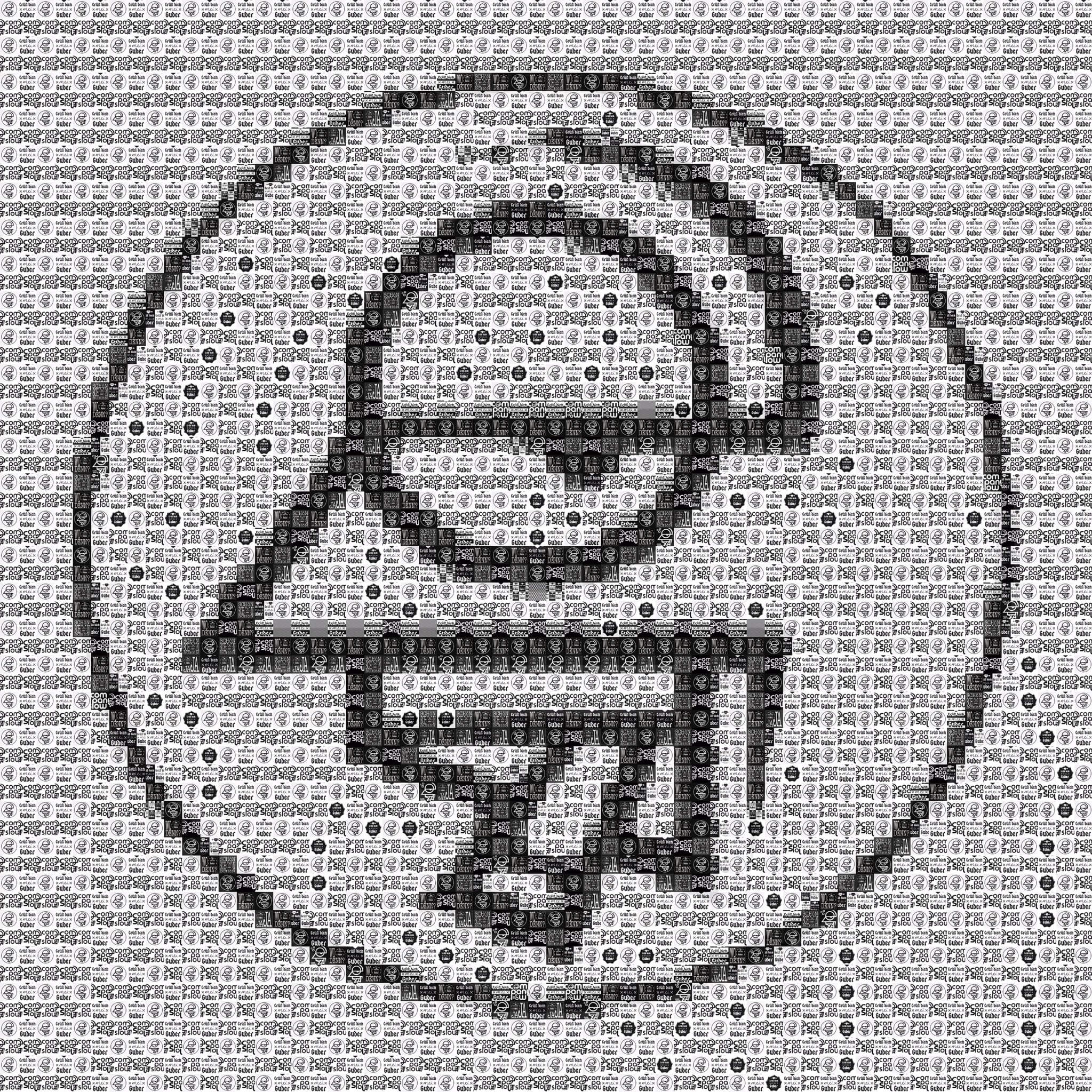Pixel Art, Mosaik, Sticker, "Company Slow" Logo weiß