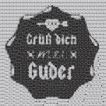 Pixel Art, Mosaik, Sticker, "Grüß dich mei Guder' Logo 2015